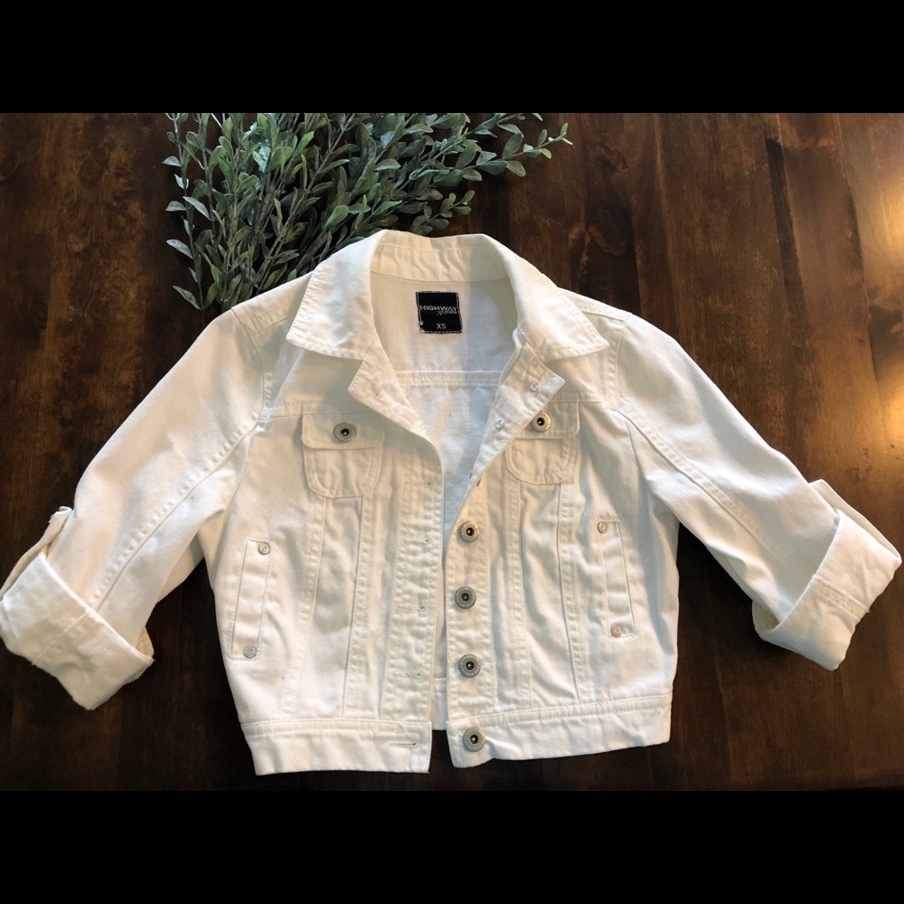 White Denim 3/4 Sleeve Jacket